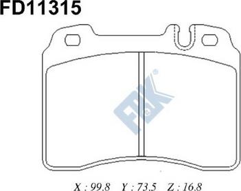 FBK FD11315 - Kit pastiglie freno, Freno a disco autozon.pro