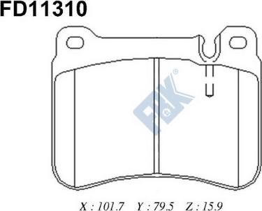 FBK FD11310 - Kit pastiglie freno, Freno a disco autozon.pro