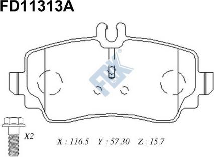 FBK FD11313A - Kit pastiglie freno, Freno a disco autozon.pro