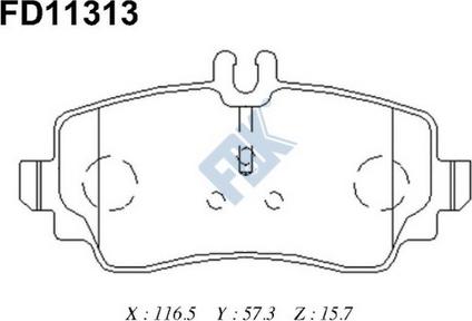 FBK FD11313 - Kit pastiglie freno, Freno a disco autozon.pro