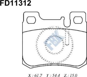 FBK FD11312 - Kit pastiglie freno, Freno a disco autozon.pro