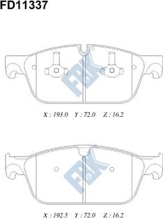 FBK FD11337 - Kit pastiglie freno, Freno a disco autozon.pro