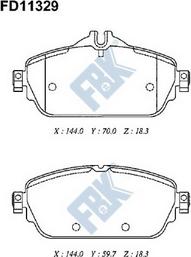 FBK FD11329 - Kit pastiglie freno, Freno a disco autozon.pro