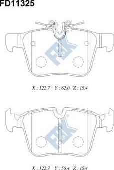 FBK FD11325 - Kit pastiglie freno, Freno a disco autozon.pro