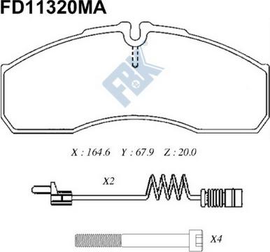 FBK FD11320MA - Kit pastiglie freno, Freno a disco autozon.pro