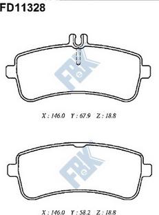 FBK FD11328 - Kit pastiglie freno, Freno a disco autozon.pro