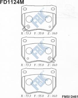 FBK FD1124M - Kit pastiglie freno, Freno a disco autozon.pro