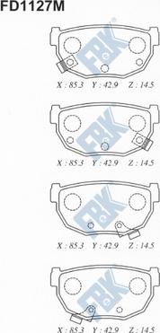 FBK FD1127M - Kit pastiglie freno, Freno a disco autozon.pro