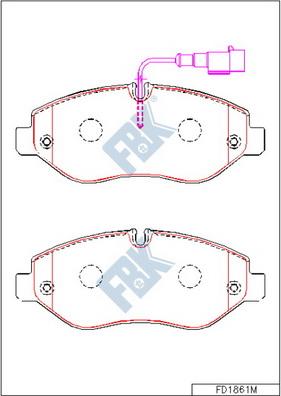 FBK FD1861M - Kit pastiglie freno, Freno a disco autozon.pro