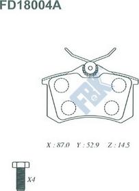 FBK FD18004A - Kit pastiglie freno, Freno a disco autozon.pro