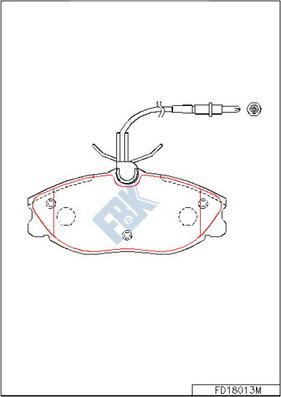 FBK FD18013M - Kit pastiglie freno, Freno a disco autozon.pro