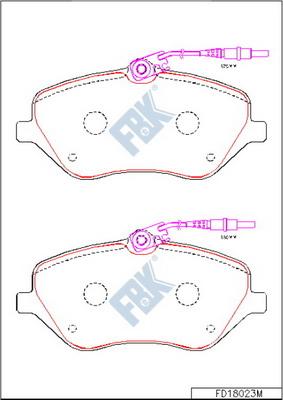 FBK FD18023M - Kit pastiglie freno, Freno a disco autozon.pro