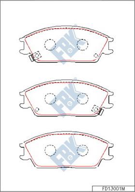 FBK FD13001M - Kit pastiglie freno, Freno a disco autozon.pro