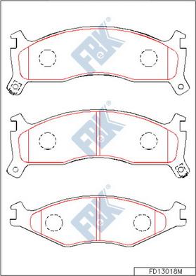 FBK FD13018M - Kit pastiglie freno, Freno a disco autozon.pro