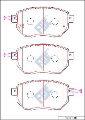 FBK FD1264M - Kit pastiglie freno, Freno a disco autozon.pro