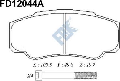 FBK FD12044A - Kit pastiglie freno, Freno a disco autozon.pro