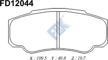 FBK FD12044 - Kit pastiglie freno, Freno a disco autozon.pro