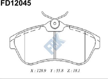 FBK FD12045 - Kit pastiglie freno, Freno a disco autozon.pro