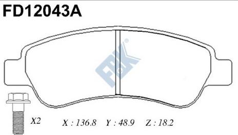 FBK FD12043A - Kit pastiglie freno, Freno a disco autozon.pro