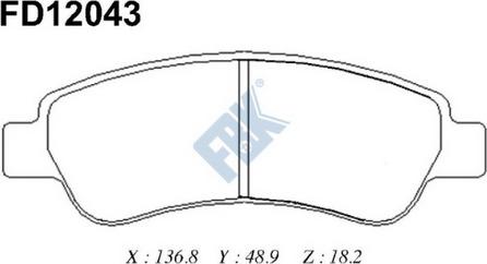 FBK FD12043 - Kit pastiglie freno, Freno a disco autozon.pro