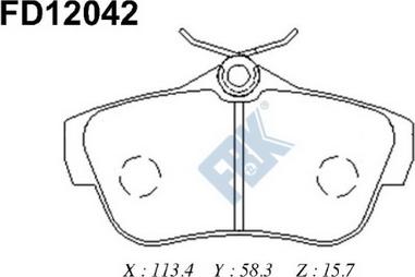 FBK FD12042 - Kit pastiglie freno, Freno a disco autozon.pro