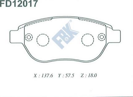 FBK FD12017 - Kit pastiglie freno, Freno a disco autozon.pro