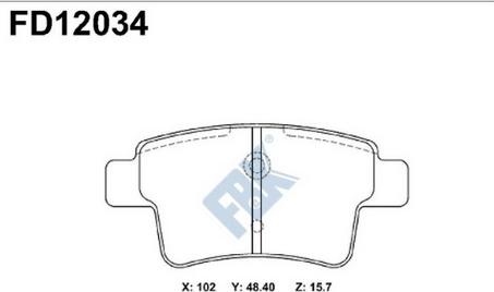 FBK FD12034 - Kit pastiglie freno, Freno a disco autozon.pro