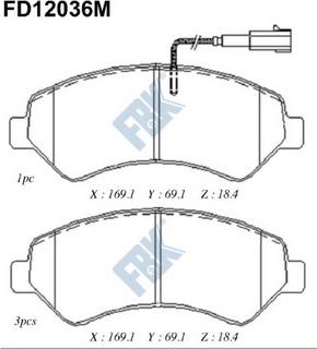 FBK FD12036M - Kit pastiglie freno, Freno a disco autozon.pro