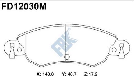 FBK FD12030M - Kit pastiglie freno, Freno a disco autozon.pro