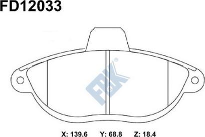 FBK FD12033 - Kit pastiglie freno, Freno a disco autozon.pro