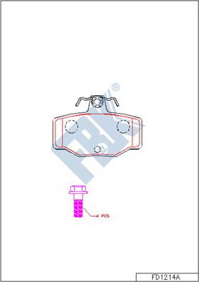 FBK FD1214A - Kit pastiglie freno, Freno a disco autozon.pro