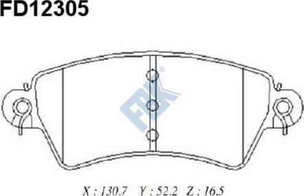 FBK FD12305 - Kit pastiglie freno, Freno a disco autozon.pro