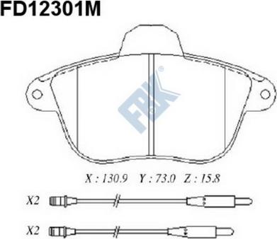 FBK FD12301M - Kit pastiglie freno, Freno a disco autozon.pro