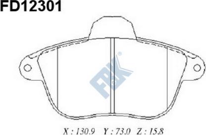 FBK FD12301 - Kit pastiglie freno, Freno a disco autozon.pro