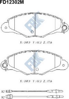 FBK FD12302M - Kit pastiglie freno, Freno a disco autozon.pro