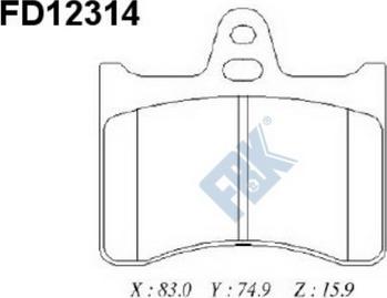 FBK FD12314 - Kit pastiglie freno, Freno a disco autozon.pro