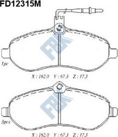 FBK FD12315M - Kit pastiglie freno, Freno a disco autozon.pro