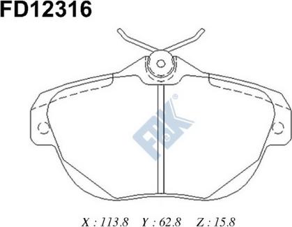 FBK FD12316 - Kit pastiglie freno, Freno a disco autozon.pro