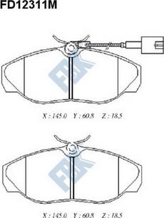 FBK FD12311M - Kit pastiglie freno, Freno a disco autozon.pro