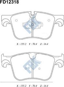 FBK FD12318 - Kit pastiglie freno, Freno a disco autozon.pro