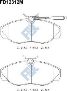 FBK FD12312M - Kit pastiglie freno, Freno a disco autozon.pro