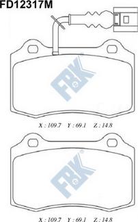 FBK FD12317M - Kit pastiglie freno, Freno a disco autozon.pro