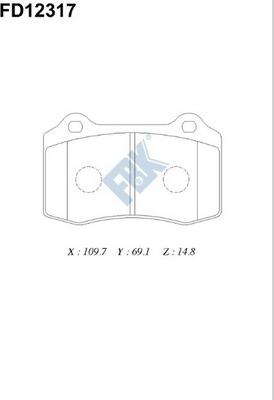 FBK FD12317 - Kit pastiglie freno, Freno a disco autozon.pro