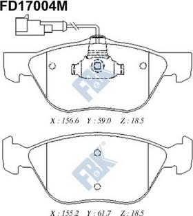 FBK FD17004M - Kit pastiglie freno, Freno a disco autozon.pro