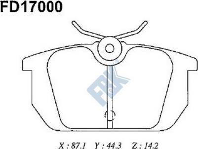 FBK FD17000 - Kit pastiglie freno, Freno a disco autozon.pro