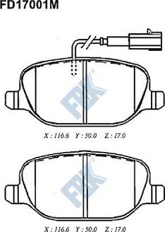 FBK FD17001M - Kit pastiglie freno, Freno a disco autozon.pro