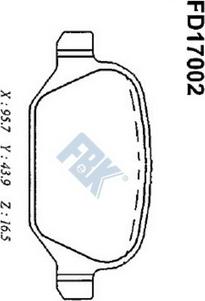 FBK FD17002 - Kit pastiglie freno, Freno a disco autozon.pro