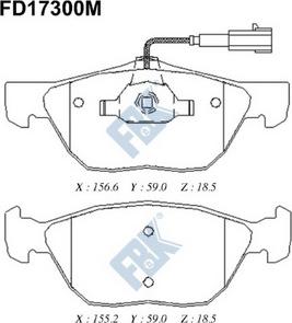 FBK FD17300M - Kit pastiglie freno, Freno a disco autozon.pro