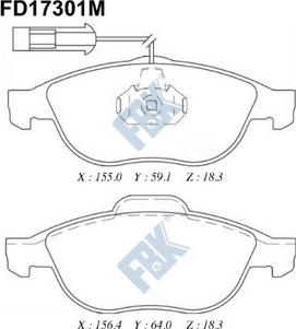 FBK FD17301M - Kit pastiglie freno, Freno a disco autozon.pro