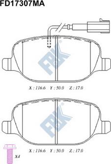 FBK FD17307MA - Kit pastiglie freno, Freno a disco autozon.pro